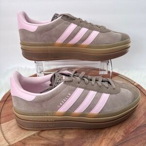Adidas Gazelle Bold Platform Womens Size 9 Sneakers Taupe Pink Gum ID6991